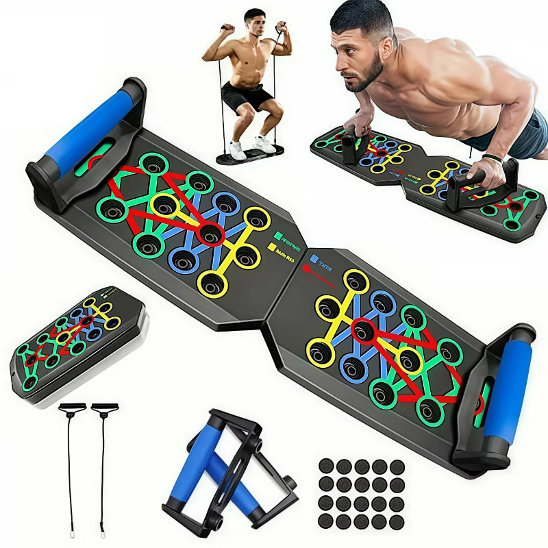 Sports Equipment Nearby - Plataforma Dobrável para Flexões com Faixas